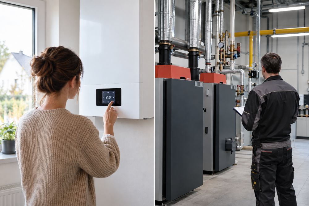 Porównanie systemu grzewczego w domu oraz instalacji ogrzewania w obiekcie firmowym